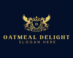 Luxury Shield Pegasus  logo design