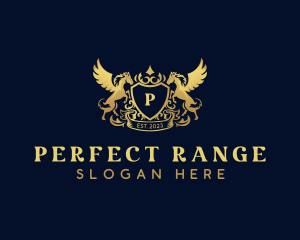 Luxury Shield Pegasus  logo design