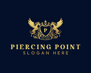 Luxury Shield Pegasus  logo design