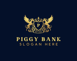 Luxury Shield Pegasus  logo design