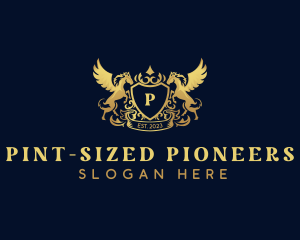 Luxury Shield Pegasus  logo design