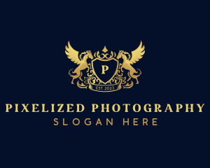 Luxury Shield Pegasus  logo design