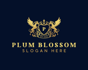 Luxury Shield Pegasus  logo design