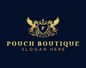 Luxury Shield Pegasus  logo design