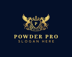 Luxury Shield Pegasus  logo design