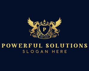 Luxury Shield Pegasus  logo design