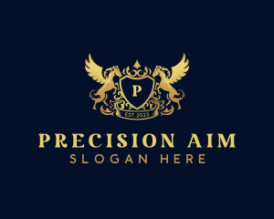 Luxury Shield Pegasus  logo design