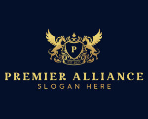 Luxury Shield Pegasus  logo design