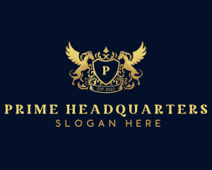 Luxury Shield Pegasus  logo design