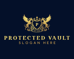 Luxury Shield Pegasus  logo design