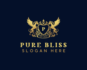 Luxury Shield Pegasus  logo design