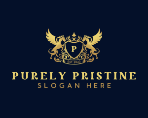 Luxury Shield Pegasus  logo design