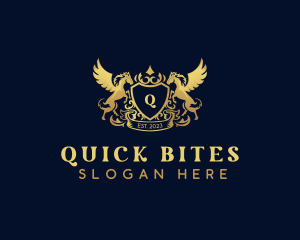 Luxury Shield Pegasus  logo design