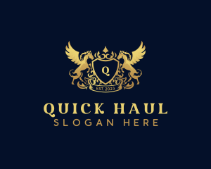 Luxury Shield Pegasus  logo design