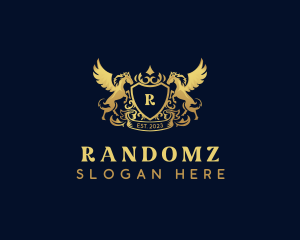 Luxury Shield Pegasus  logo design