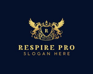 Luxury Shield Pegasus  logo design