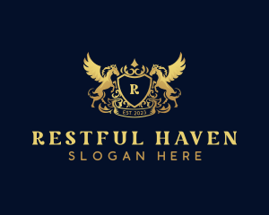 Luxury Shield Pegasus  logo design