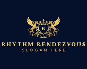 Luxury Shield Pegasus  logo design