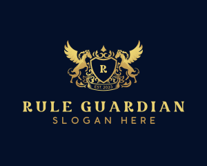 Luxury Shield Pegasus  logo design