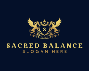 Luxury Shield Pegasus  logo design