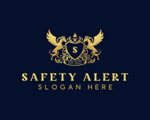 Luxury Shield Pegasus  logo design