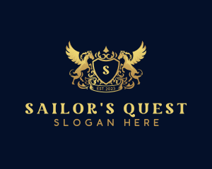 Luxury Shield Pegasus  logo design