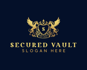 Luxury Shield Pegasus  logo design