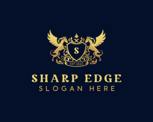 Luxury Shield Pegasus  logo design