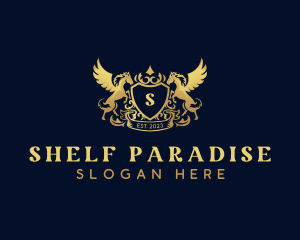 Luxury Shield Pegasus  logo design