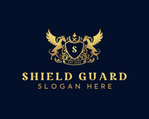 Luxury Shield Pegasus  logo design