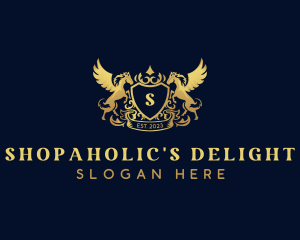 Luxury Shield Pegasus  logo design