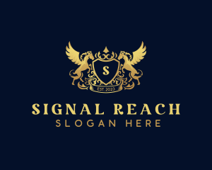 Luxury Shield Pegasus  logo design