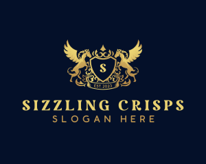 Luxury Shield Pegasus  logo design