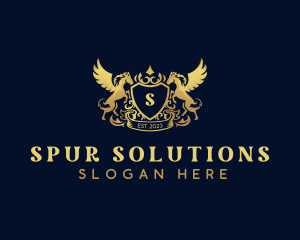 Luxury Shield Pegasus  logo design