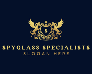 Luxury Shield Pegasus  logo design