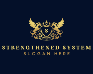 Luxury Shield Pegasus  logo design