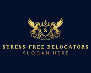 Luxury Shield Pegasus  logo design