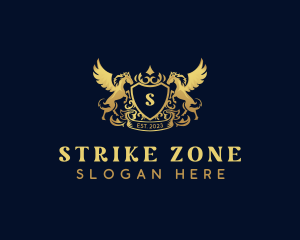 Luxury Shield Pegasus  logo design