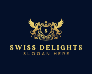 Luxury Shield Pegasus  logo design