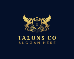 Luxury Shield Pegasus  logo design