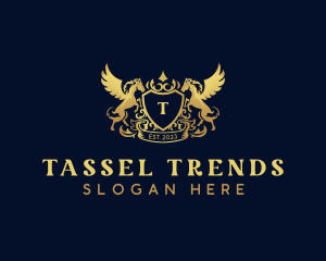 Luxury Shield Pegasus  logo design