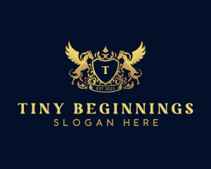 Luxury Shield Pegasus  logo design