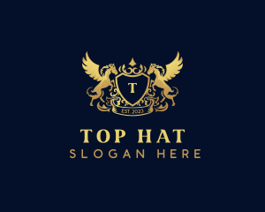 Luxury Shield Pegasus  logo design