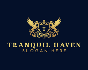 Luxury Shield Pegasus  logo design