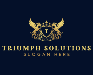 Luxury Shield Pegasus  logo design