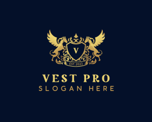 Luxury Shield Pegasus  logo design