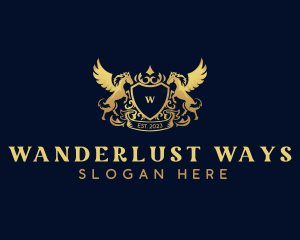 Luxury Shield Pegasus  logo design