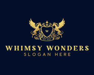 Luxury Shield Pegasus  logo design