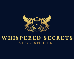 Luxury Shield Pegasus  logo design