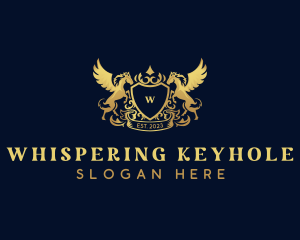 Luxury Shield Pegasus  logo design